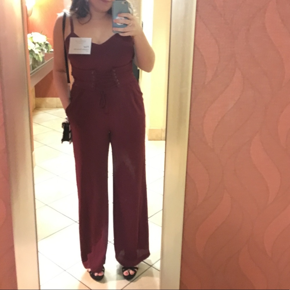 Maroon jumpsuit